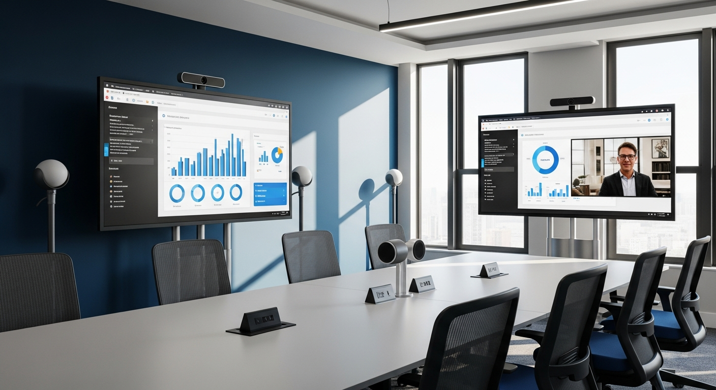 Sala riunioni integrata professionale per smart office B2B