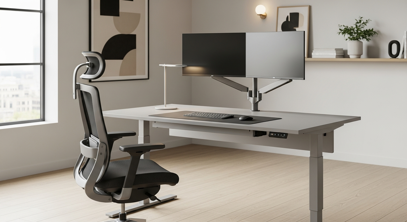 Configurazione ergonomica postazione di lavoro ufficio B2B